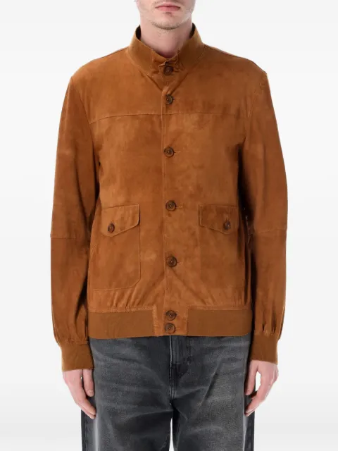 Sword buttoned leather jacket Brown 5524SUEDEGS24