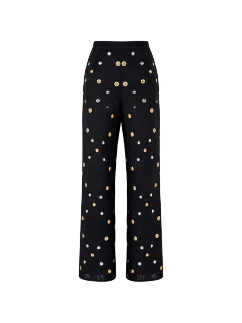 Hayley Menzies embroidered pyjama trousers Black AW2401104WVTR