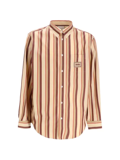 Drôle De Monsieur La Chemise Drôle Rayée striped shirt Neutrals ISH240CO117BG