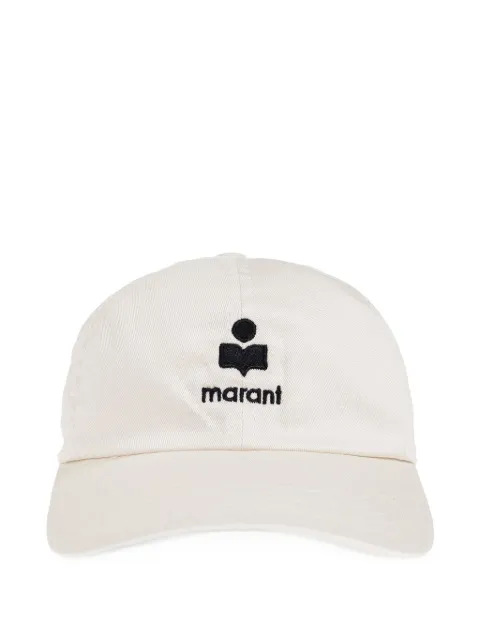 ISABEL MARANT Tomas embroidered cotton twill cap White CQ053XFAD1C05A