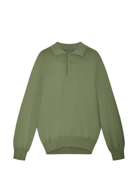 Canali long-sleeve polo shirt Green C0017MK00145808