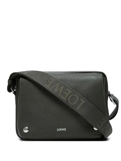 LOEWE medium Pebble logo-strap messenger bag Green BANBA73X04