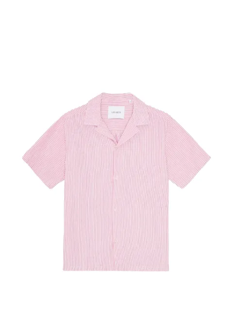 Les Deux Lukas striped short-sleeved shirt Pink 1001383