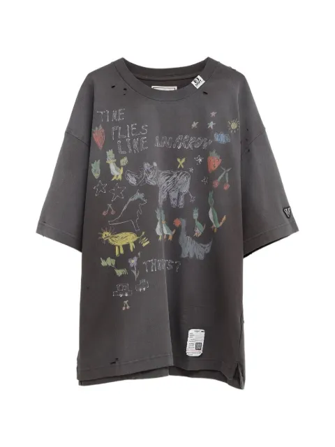 Maison MIHARA YASUHIRO graphic-print distressed T-shirt Grey J16TS831