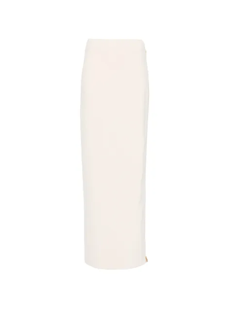 Elisabetta Franchi skirt in lightweight crêpe fabric with jewel zip Neutrals GO16561E2