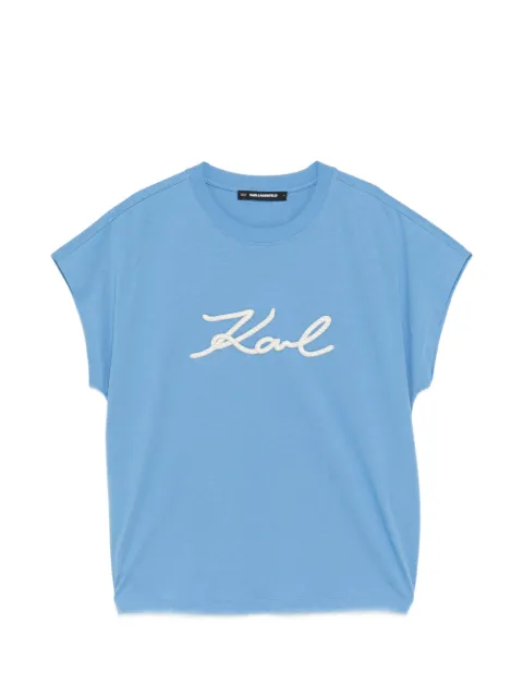 Karl Lagerfeld rope-logo T-shirt Blue B2W17020349