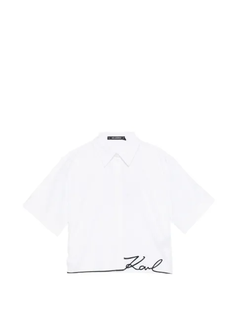 Karl Lagerfeld signature-hem shirt White B2W11017100