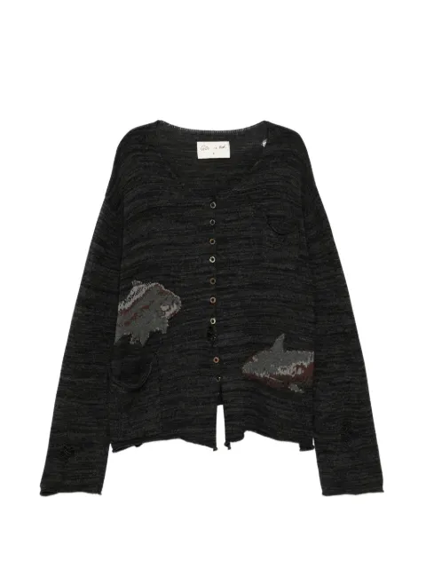 GG IN RED graphic cardigan Brown GIR26SSCA03GY
