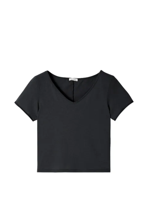 American Vintage V-neck short-sleeve T-shirt Black AK02D