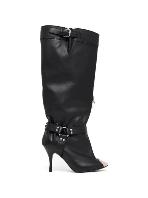 August Barron Unzipped buckled-detail boots Black SH07SS26