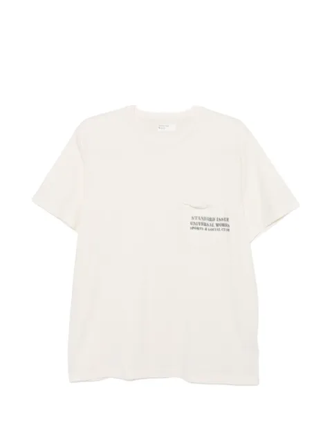 Universal Works logo-detail pocket T-shirt Neutrals 34637