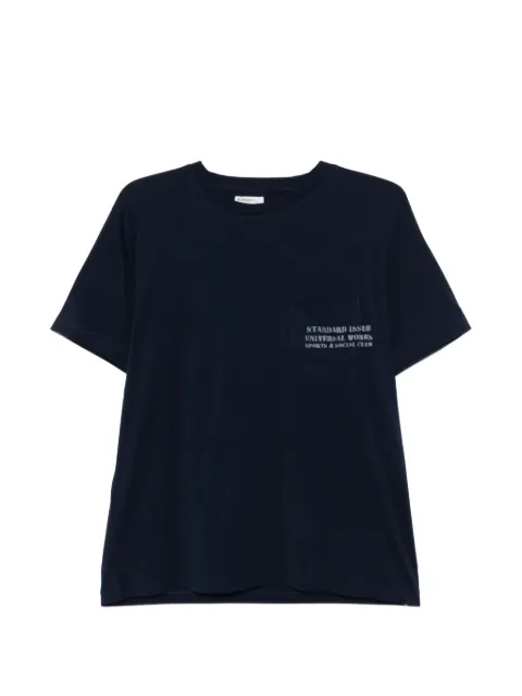 Universal Works logo-detail T-shirt Blue 34637