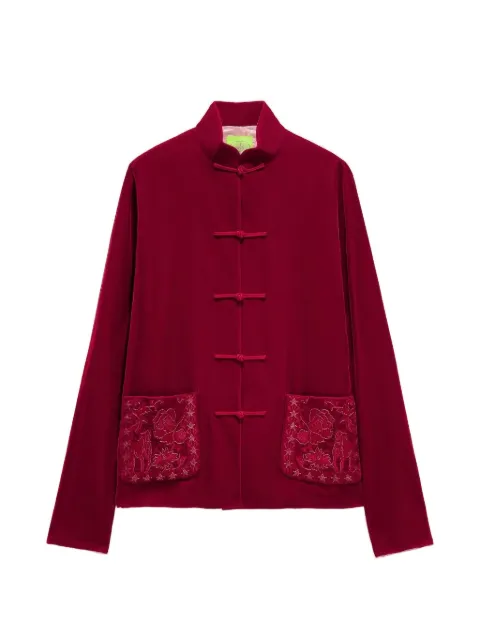 Shanghai Tang embroidered pocket tang jacket Red Z2WRJ228DN