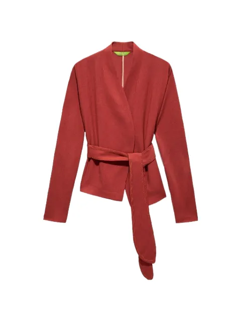 Shanghai Tang wrap belted jacket Red Z2WRJ226DN