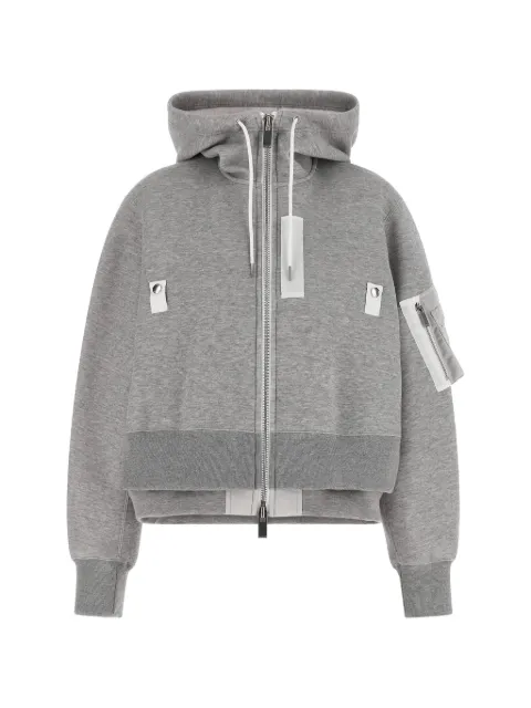 sacai Sponge zip-up hoodie Grey SCW344