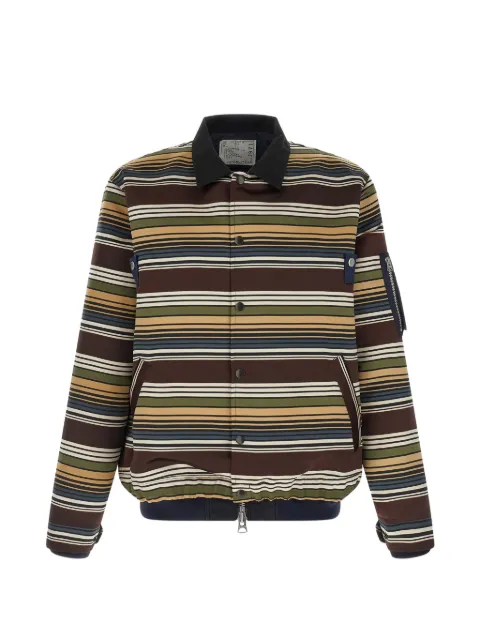 sacai striped bomber jacket Brown 2603971M