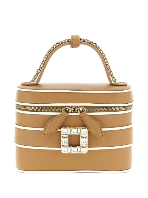 Roger Vivier Vanity Très Viver square-crystals leather mini bag Neutrals RBWANMHA000UCT1N88