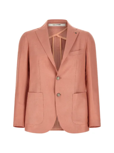 Tagliatore Montecarlo mirror-lapels brooch blazer Pink 1SMC22K440062Y3229