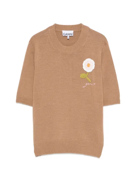 GANNI tee in merino Neutrals A1070268