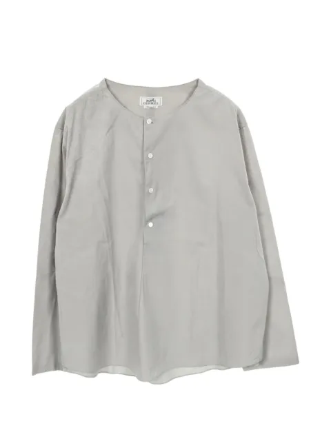 Hermès Pre-Owned cotton pullover shirt Grey 1037343