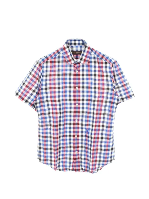 Louis Vuitton Pre-Owned 2010s checked short-sleeve shirt Blue 1040631
