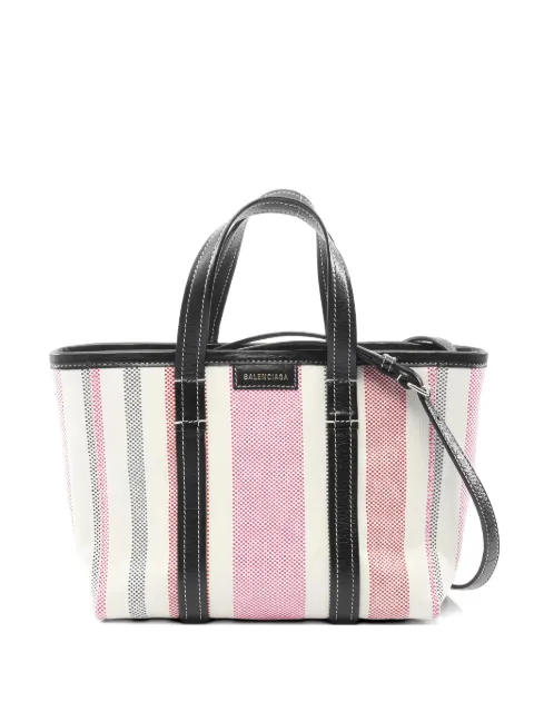 Balenciaga Pre-Owned 2000s Barbes striped handbag White 1042579