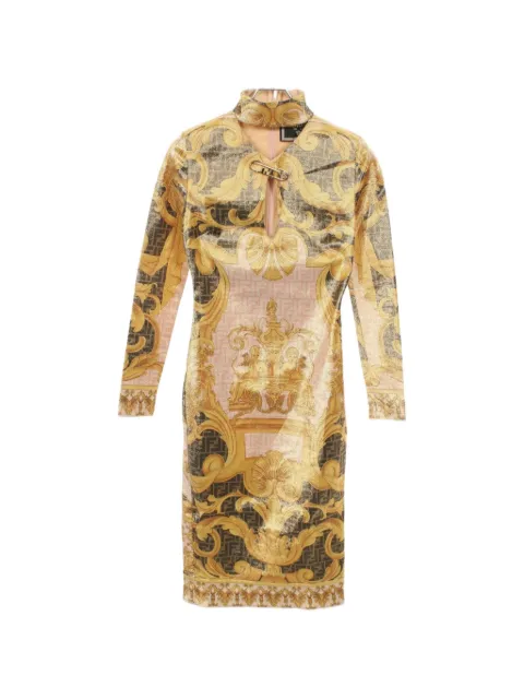 Fendi Pre-Owned 2010s Fendace baroque-print dress Gold 1033194