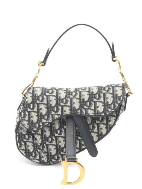 Christian Dior Pre-Owned Mini Saddlebag jacquard bag Blue 1047127
