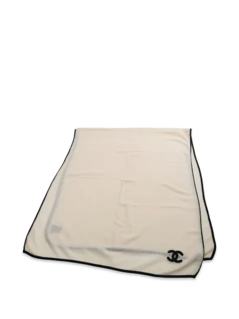 CHANEL Pre-Owned 1986-1988 CC-detail shawl Neutrals 1043988