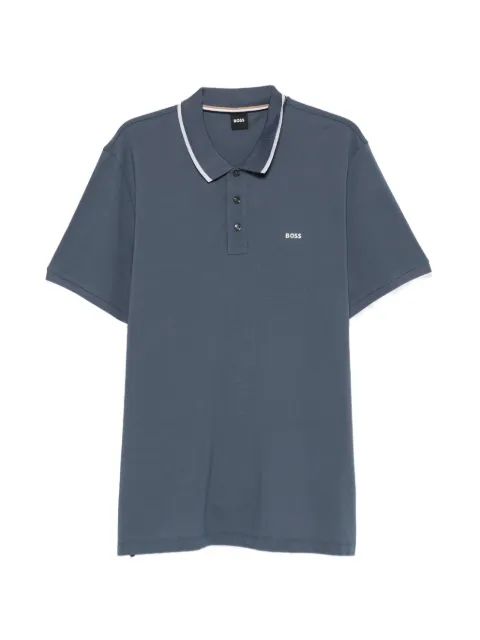 BOSS logo trim polo shirt Blue 50494697