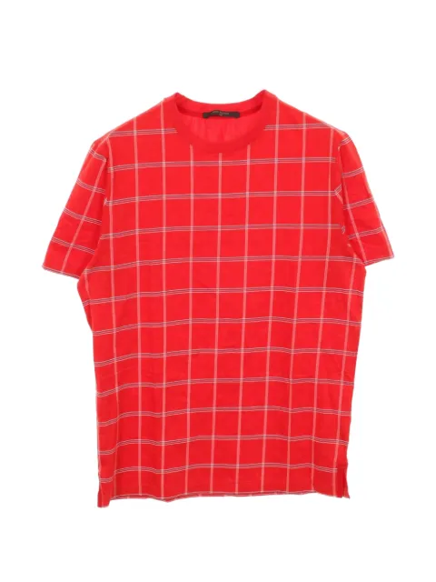 Louis Vuitton Pre-Owned 2000s check T-shirt Red 1040641