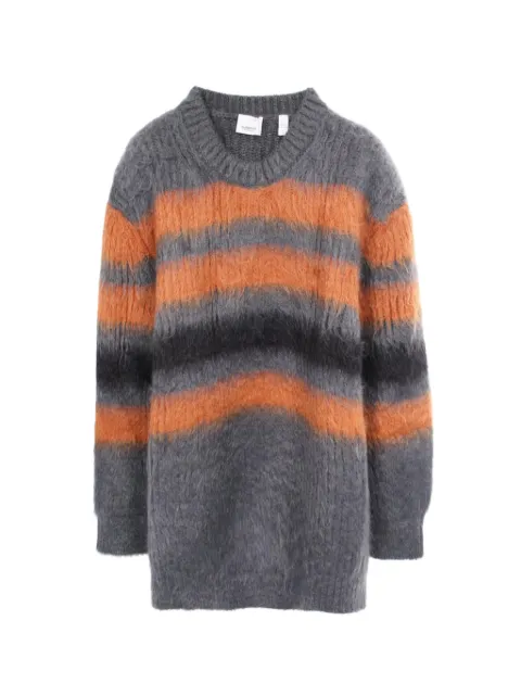 Burberry Pre-Owned 2010s striped intarsia knit sweater Grey 1037559