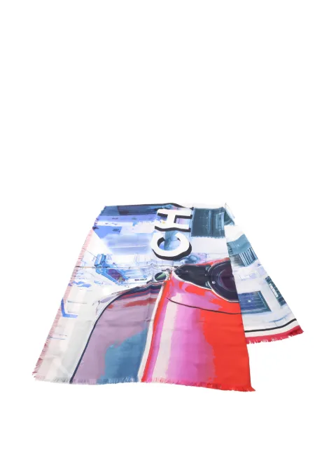 CHANEL Pre-Owned 1986-1988 car-print scarves Blue 1043986