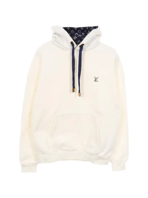 Louis Vuitton Pre-Owned 2010s Rhinestone logo hoodie White 1045815