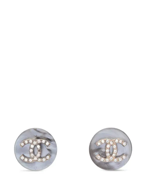 CHANEL Pre-Owned 1986-1988 coco-mark earrings Silver 1036997
