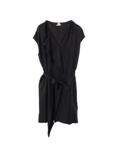 Hermès Pre-Owned 2000s Lavallière V-neck mini dress Black 1046123