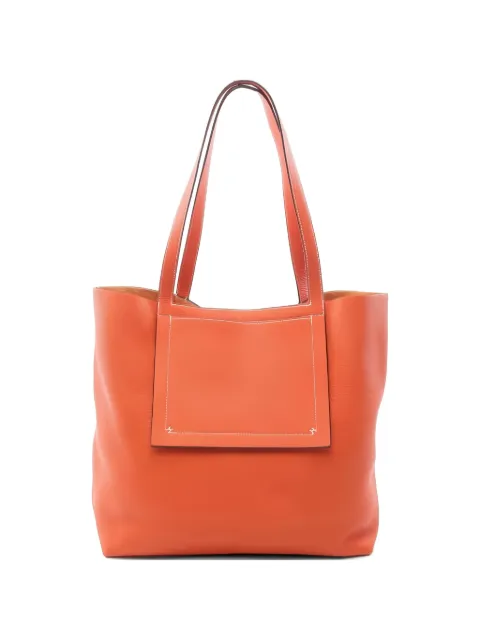 Hermès Pre-Owned 2021 46 Cabas orange poppy taurillon clemence leather tote bag Orange 1046407Z