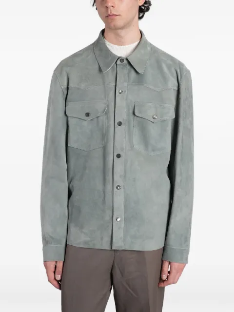 Salvatore Santoro suede western-style shirt jacket Green 50660U