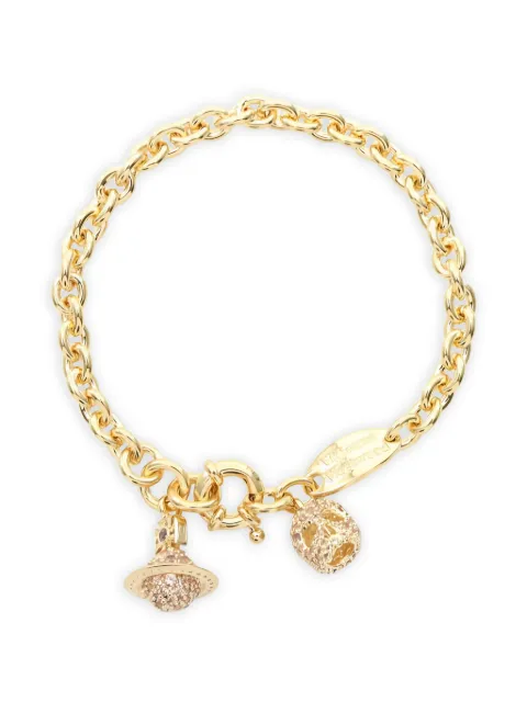 Vivienne Westwood Pre-Owned 2020s Circe charm chain bracelet Gold 1047971