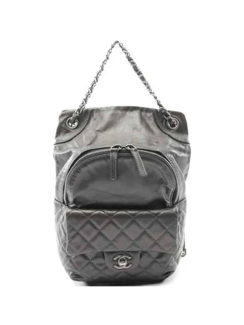 CHANEL Pre-Owned 2015-2016 matelasse calfskin backpack Grey 104788021553889