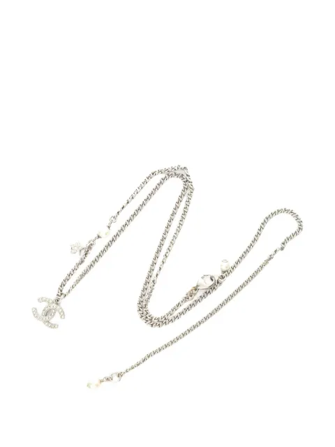 CHANEL Pre-Owned 1980s rhinestone necklace Silver 1043950