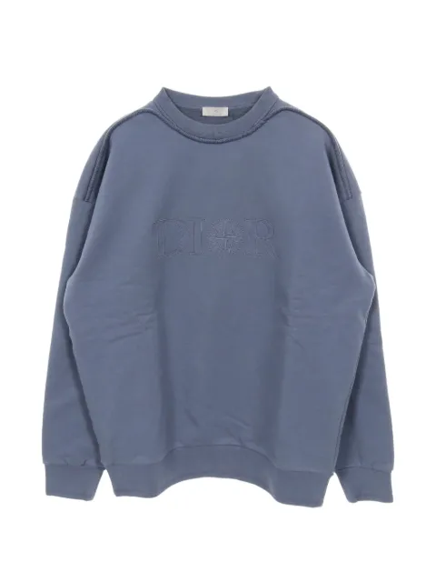 Christian Dior Pre-Owned × Stone Island vintage logo embroidery sweatshirt Blue 1044137