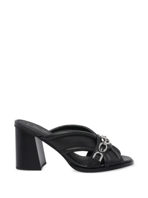PINKO chain-detail round-toe leather pumps Black SD0505P003