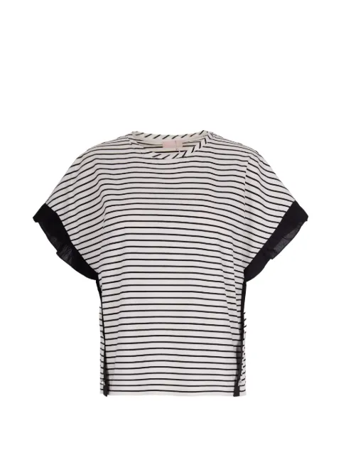 LIU JO striped embellished T-shirt White WA6496J4909