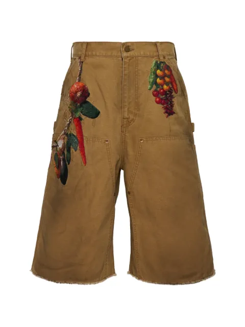 Doublet embroidery frayed shorts Neutrals 26SS19PT350