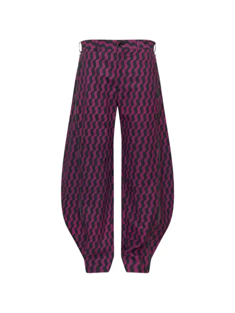 Comme des Garçons Homme Plus wave-print zip-detail loose fit jeans Purple PQP004