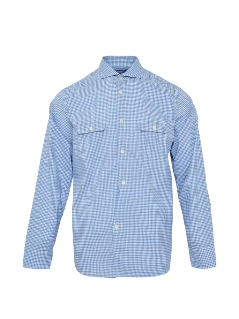 Junya Watanabe MAN check panelled shirt Blue WQB019