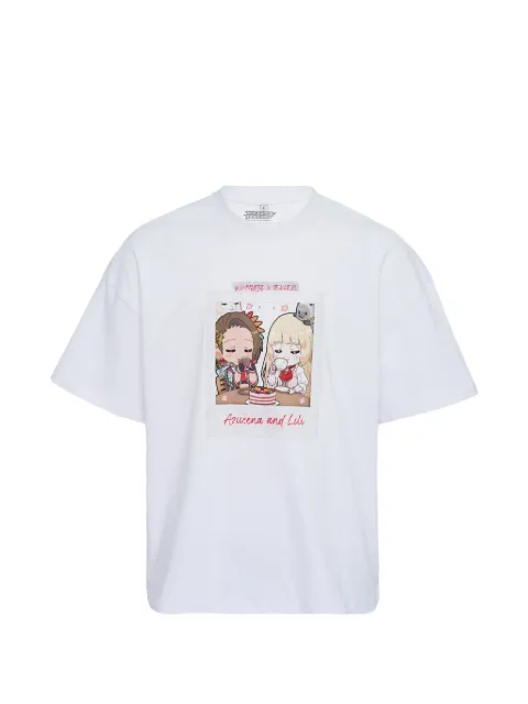 W/STUDIO print T-shirt White T022