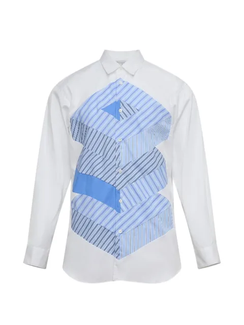 Comme Des Garçons Shirt patchwork striped shirt White FQB003