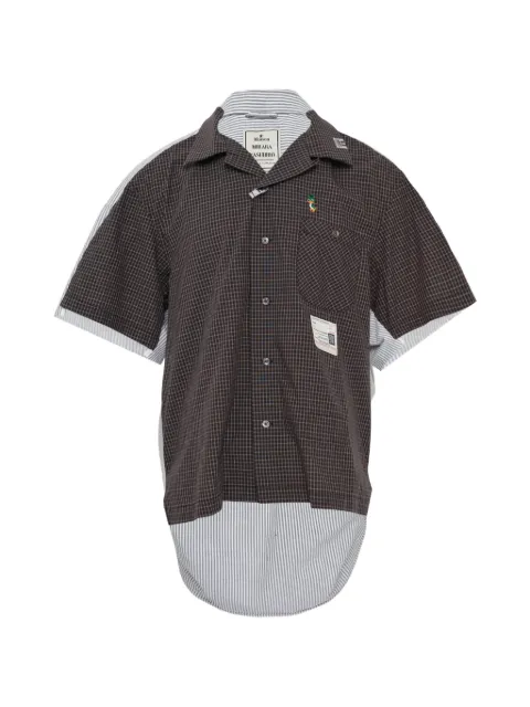 Maison MIHARA YASUHIRO plaid striped shirt Black A16SH084